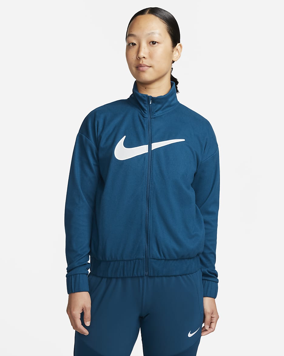 ナイキ Dri-FIT スウッシュ ラン ウィメンズ ランニングジャケット - ヴァレリアンブルー/ピュアプラチナム