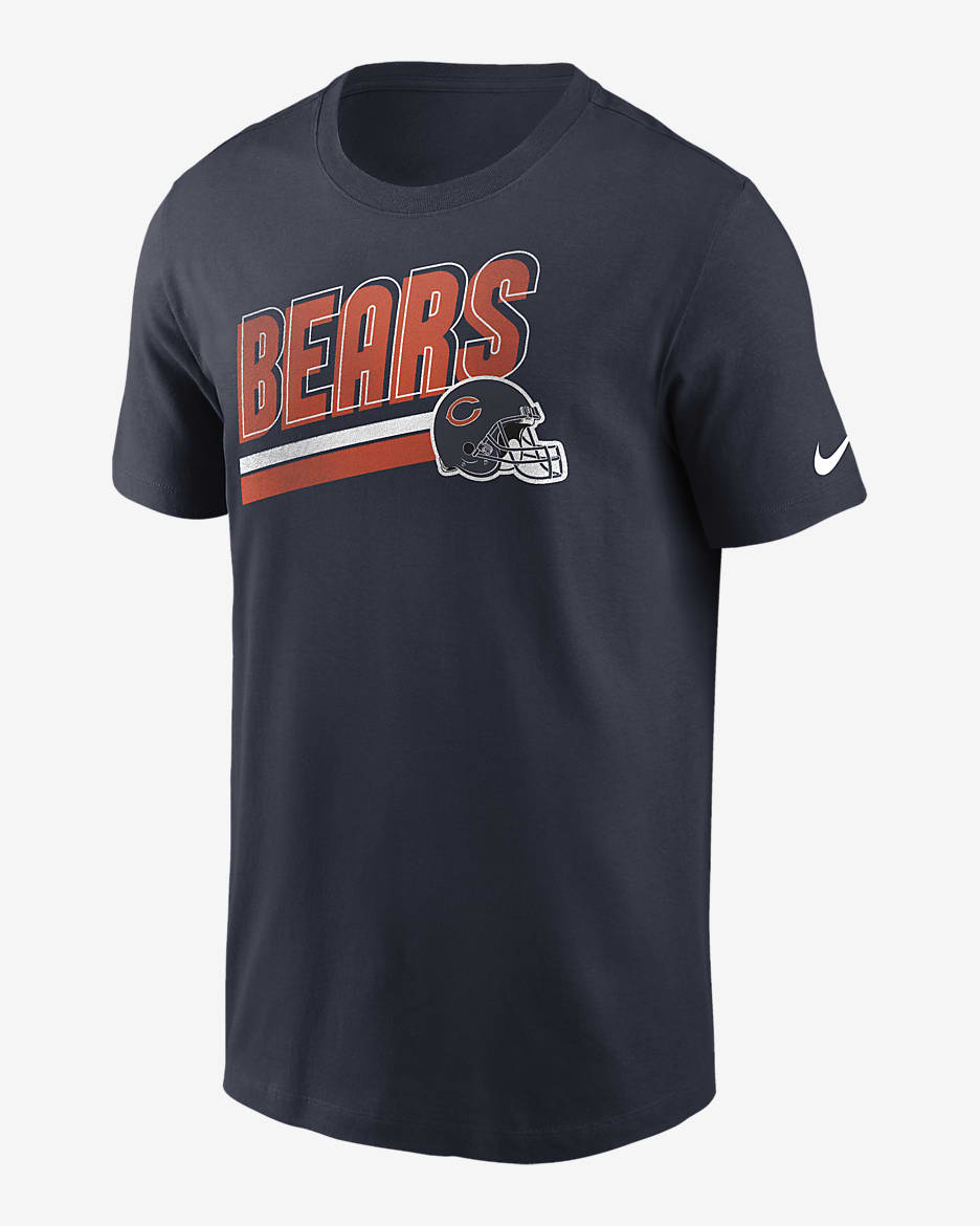 Playera Nike NFL para hombre Chicago Bears Essential Blitz Lockup - Azul marino