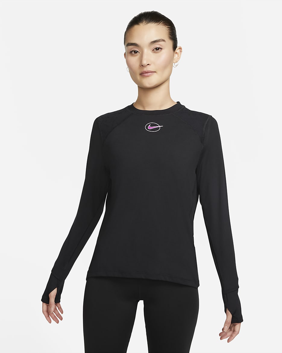 Nike Dri-FIT Icon Clash Women's Long-Sleeve Running Top - Black