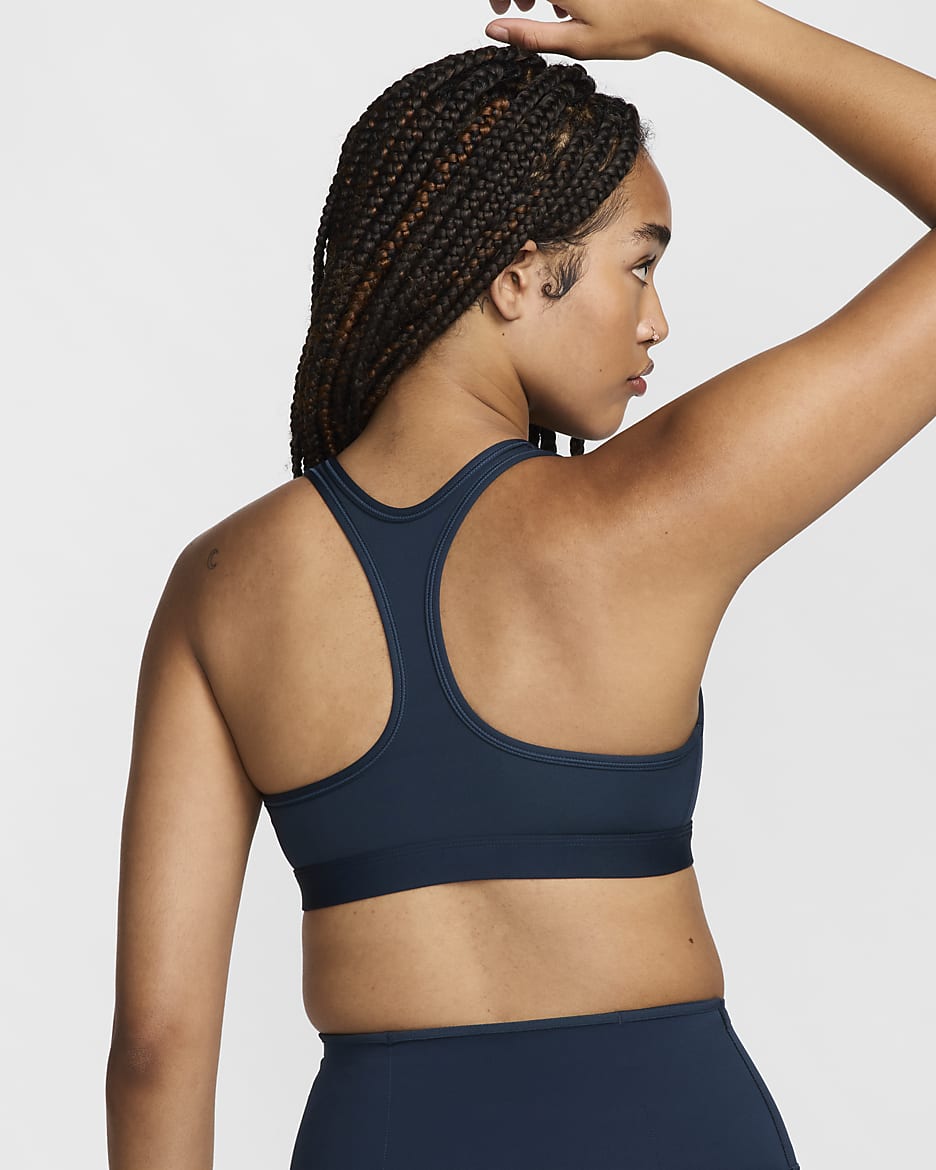 Nike Swoosh Light Support Women's Non-Padded Sports Bra - Armory Navy/White