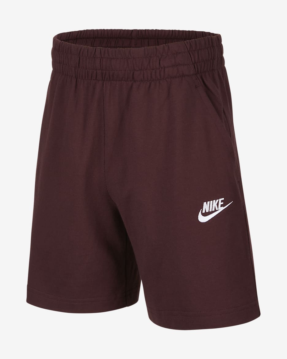 Nike Sportswear Club Older Kids' 15cm (approx.) Knit Shorts - Burgundy Crush/White