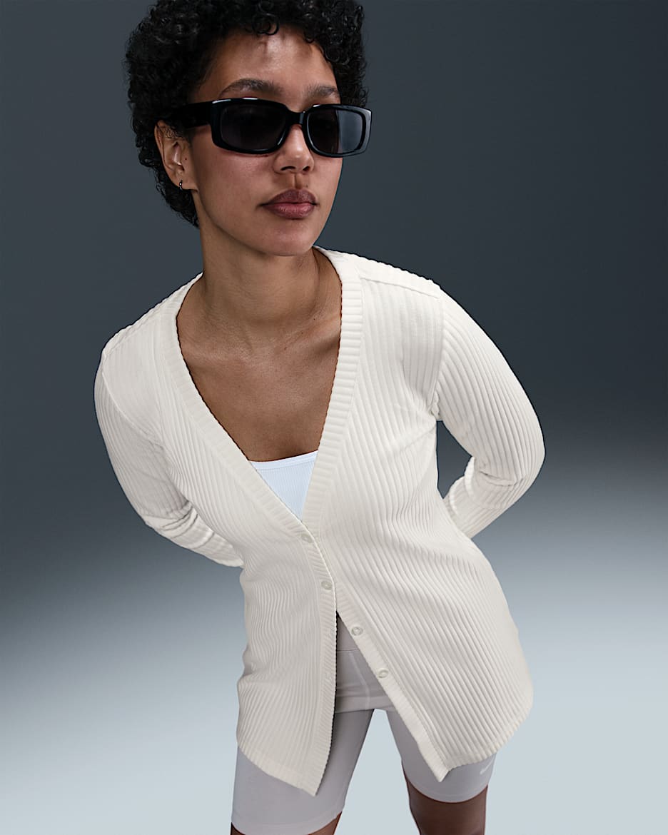 Nike Sportswear Chill Knit Women's Slim Ribbed Cardigan - Sail/Sail