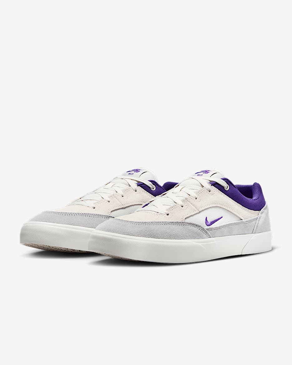 Tenis para hombre Nike SB Malor - Tinte platino/Gris lobo/Blanco cumbre/Morado cancha