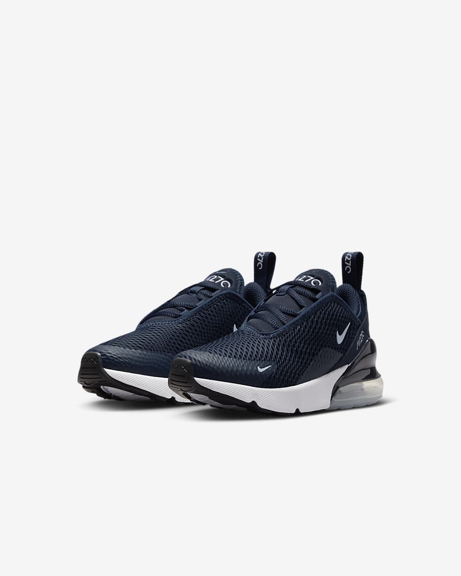 Nike Air Max 270 Little Kids' Shoe - Obsidian/White/White/Cobalt Bliss