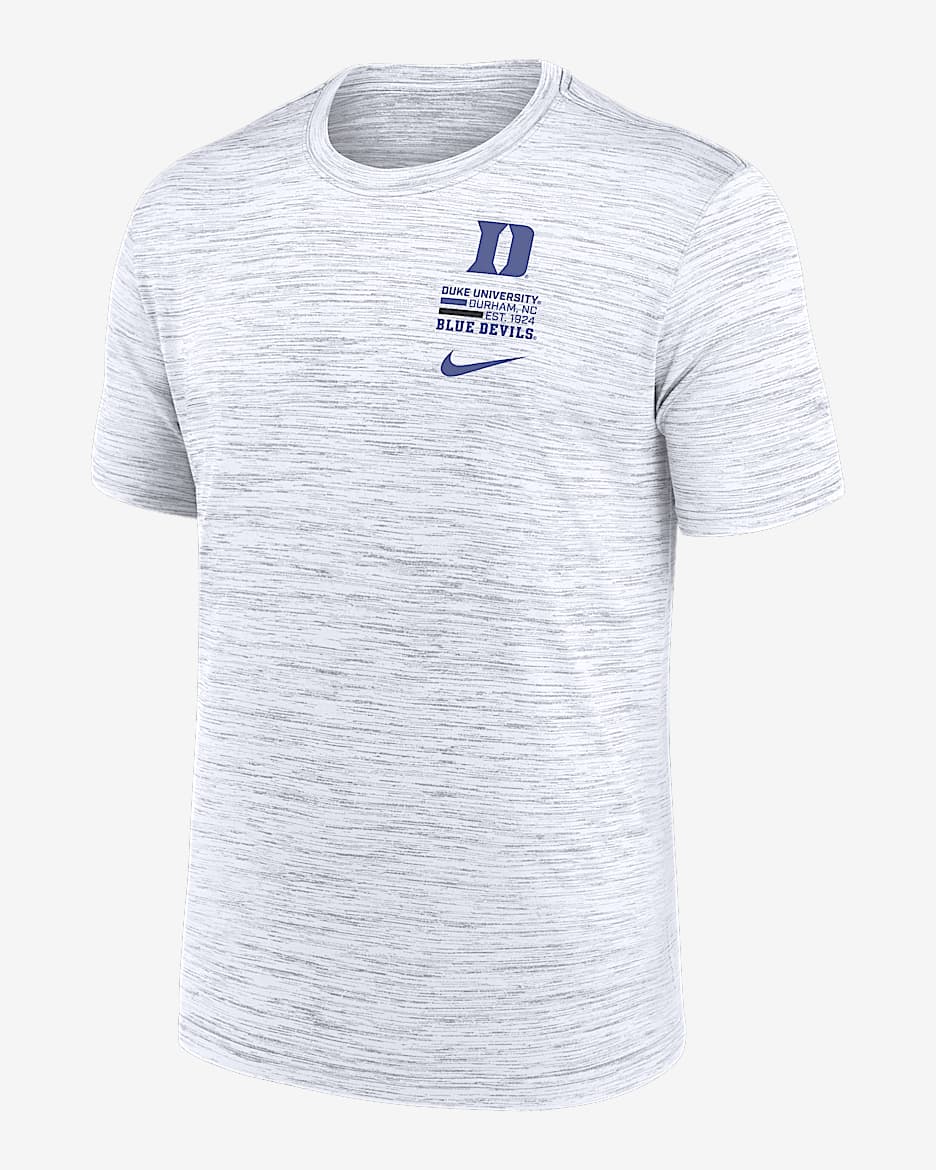 Duke Campus Chest Stack Velocity Men's Nike Dri-FIT College T-Shirt - White