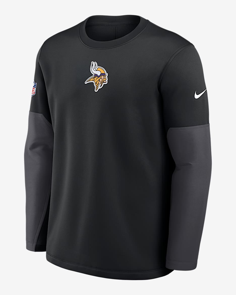 Minnesota Vikings Scripted To Win Sideline Coach Men's Nike Therma-FIT NFL Long-Sleeve T-Shirt - Black