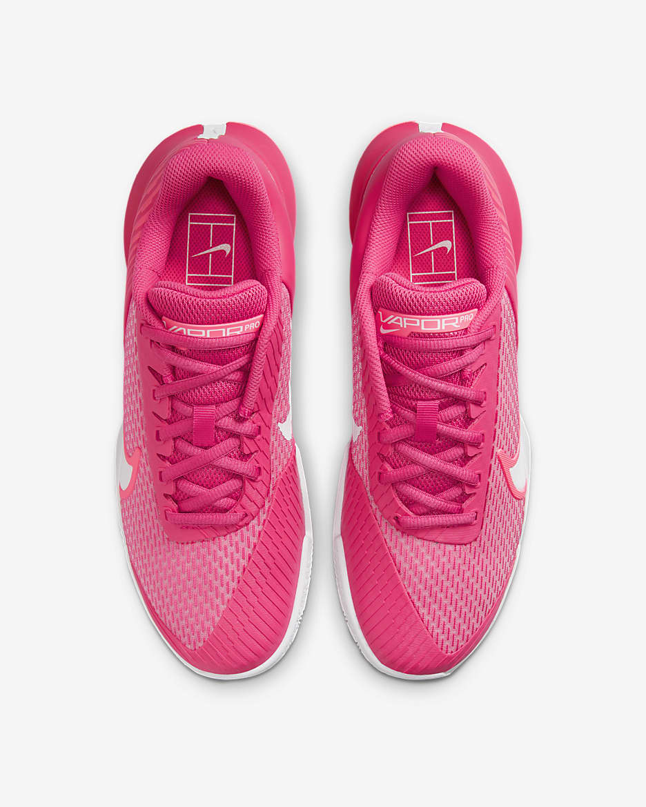 NikeCourt Air Zoom Vapor Pro 2 női teniszcipő salakra - Aster Pink/Hot Punch/Fehér