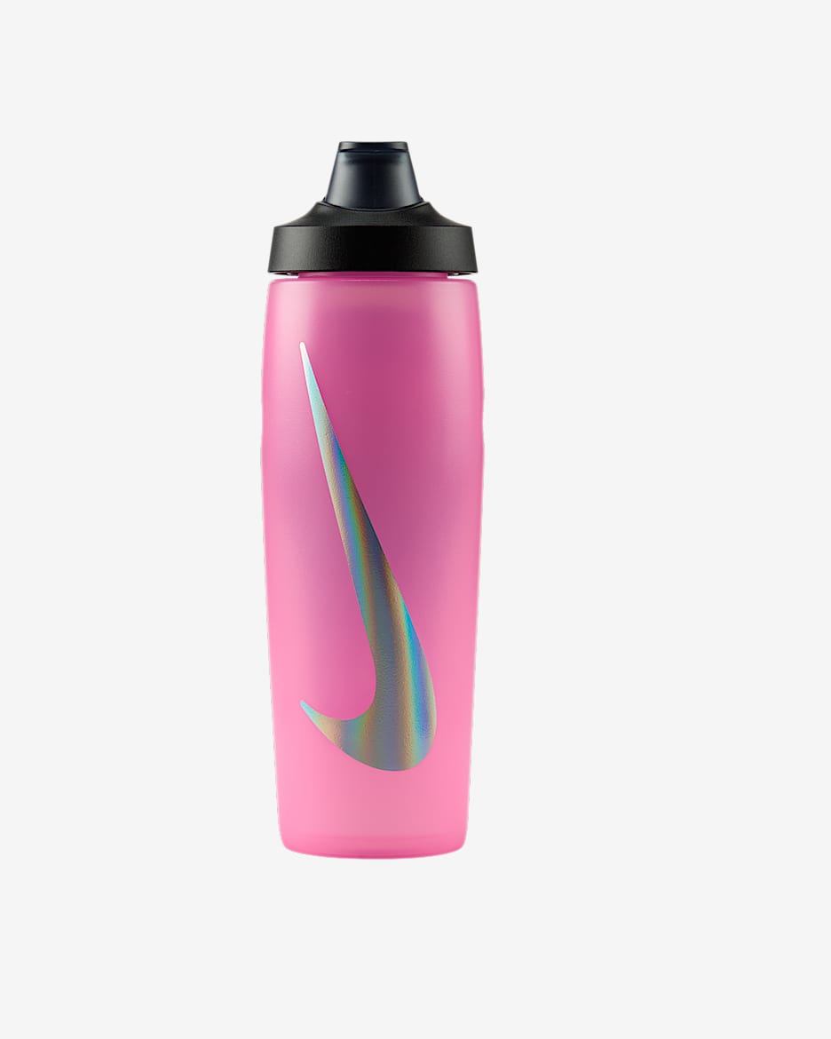 Παγούρι νερού με καπάκι ασφάλισης Nike Refuel (710 ml) - Pink Spell/Μαύρο