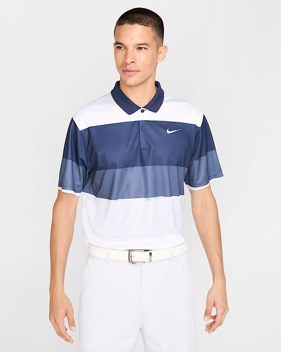 Polo de golf Dri-FIT para hombre Nike Victory+ - Azul marino medianoche/Blanco