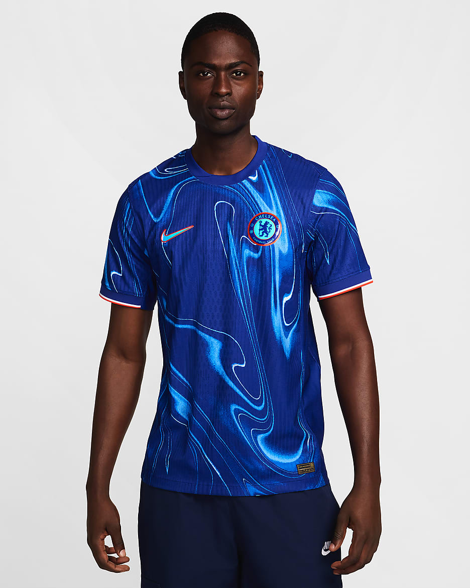 Pánský zápasový/domácí fotbalový dres Nike Dri-FIT ADV Chelsea FC 2024/25 Authentic - Rush Blue/Team Orange/Bílá