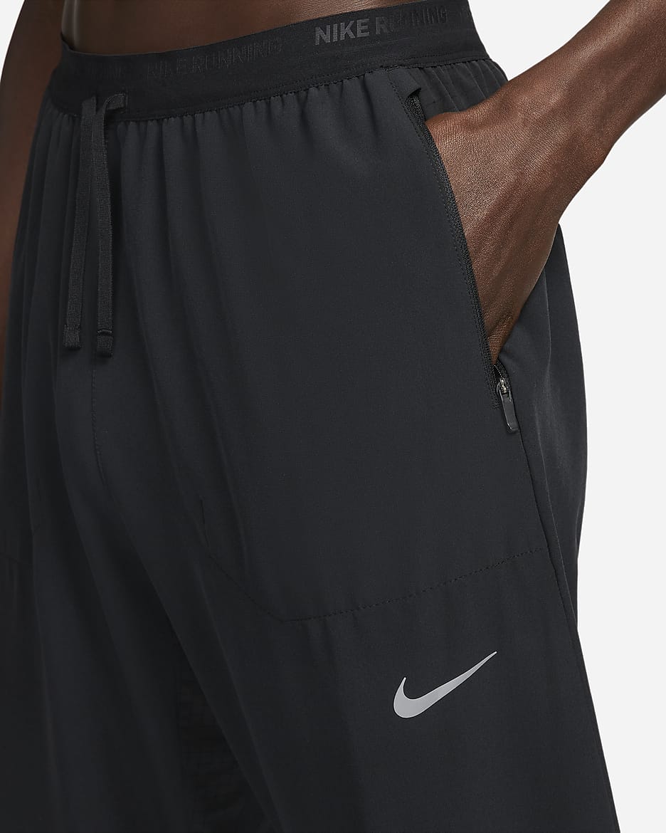 Męskie spodnie do biegania z tkaniny Nike Dri-FIT Phenom - Czerń