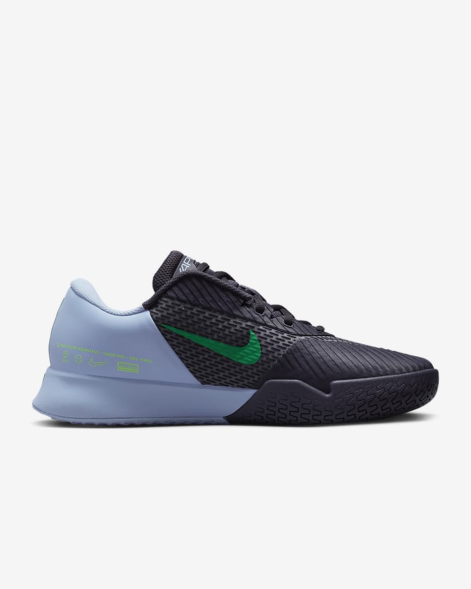 NikeCourt Air Zoom Vapor Pro 2 Men's Hard Court Tennis Shoes - Gridiron/Cobalt Bliss/Green Strike/Stadium Green