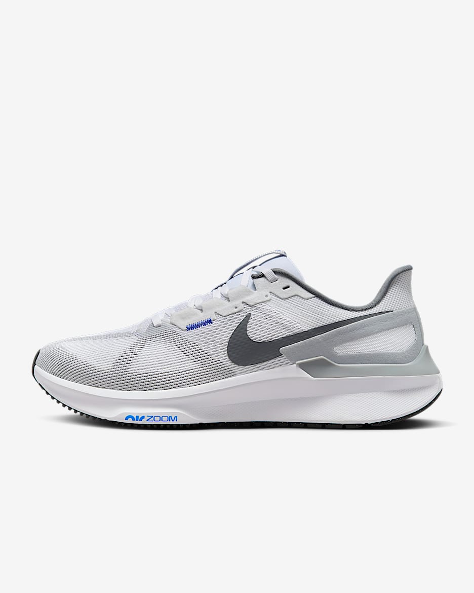 Nike Structure 25 Men's Road Running Shoes - White/Game Royal/Wolf Grey/Smoke Grey
