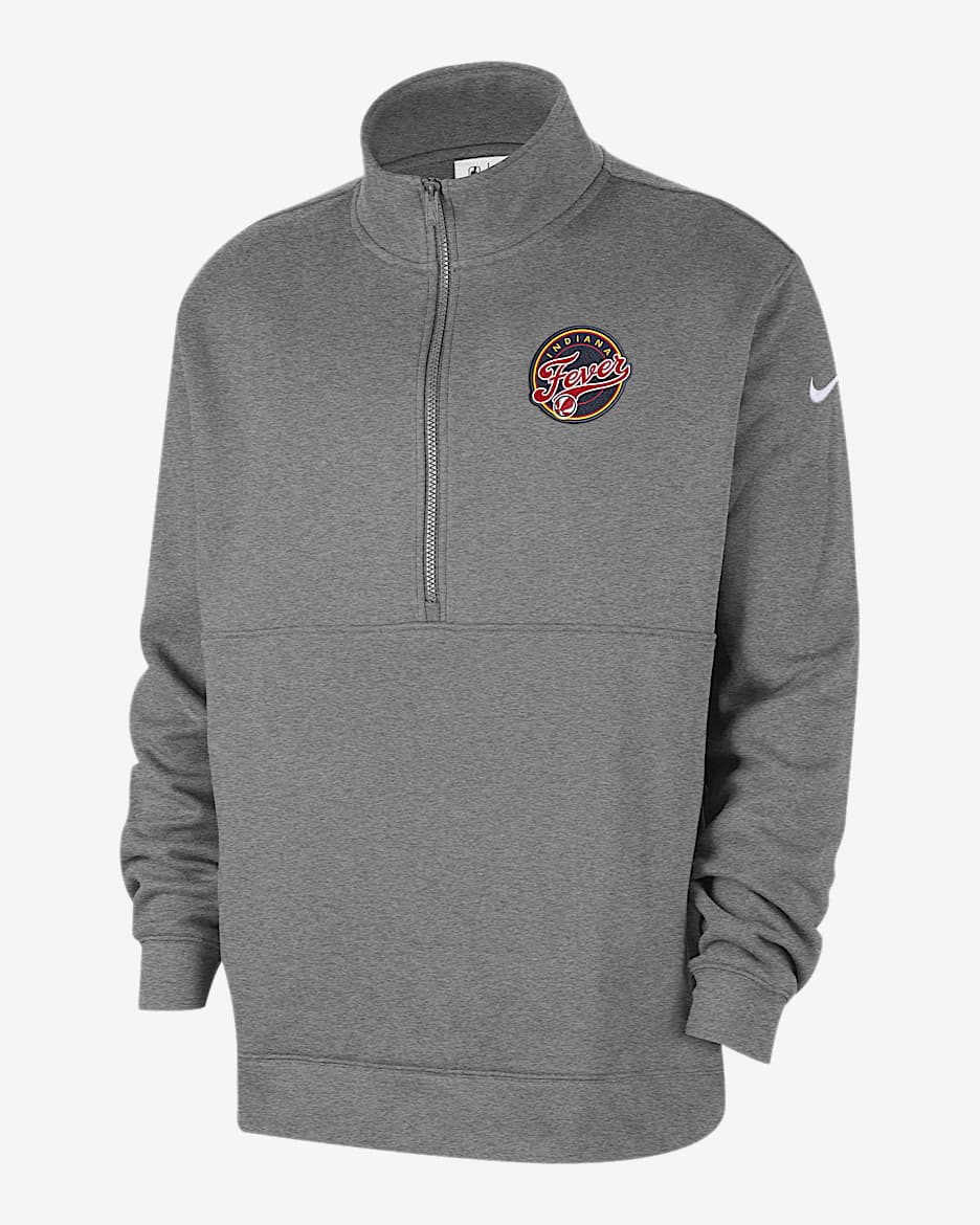 Indiana Fever Club Men's Nike WNBA Half-Zip Top - Dark Grey Heather