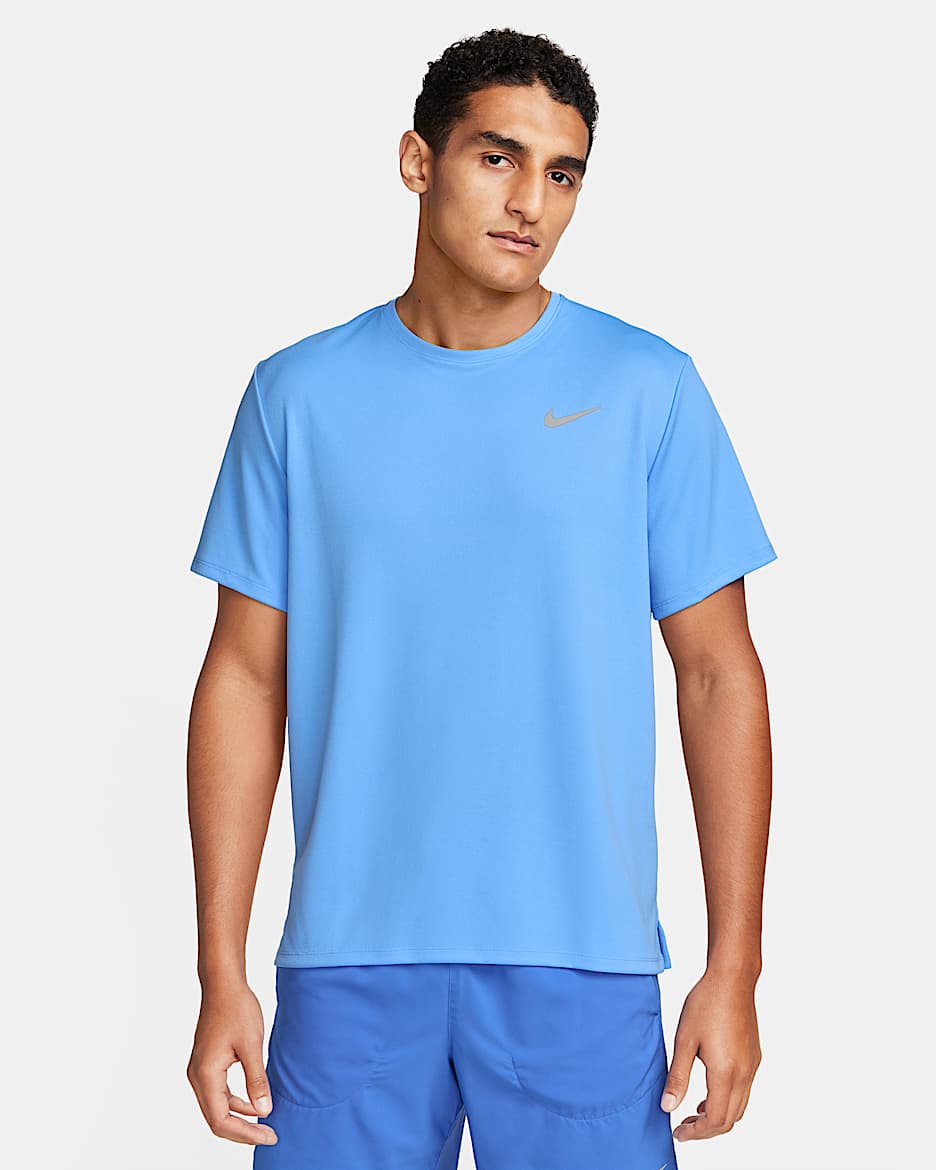 Nike Miler Men's Dri-FIT UV Short-Sleeve Running Top - University Blue