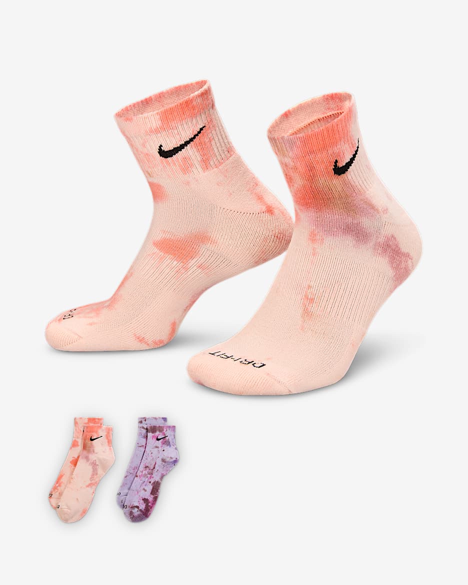 Nike Everyday Cushioned Ankle Socks (2 Pairs) - Multi-Color