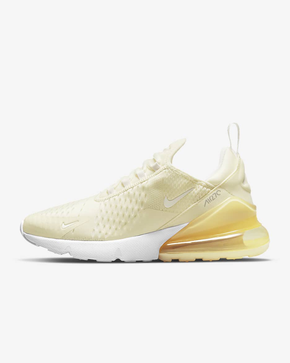 Calzado para mujer Nike Air Max 270 - Leche de coco/Plata metalizado/Oro Saturno/Blanco