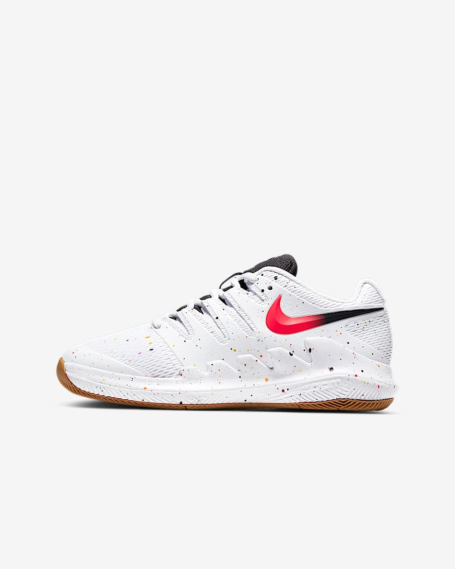 NikeCourt Jr. Vapor X Zapatillas de tenis - Niño/a y niño/a pequeño/a - Blanco/Oracle Aqua/Off Noir/Laser Crimson