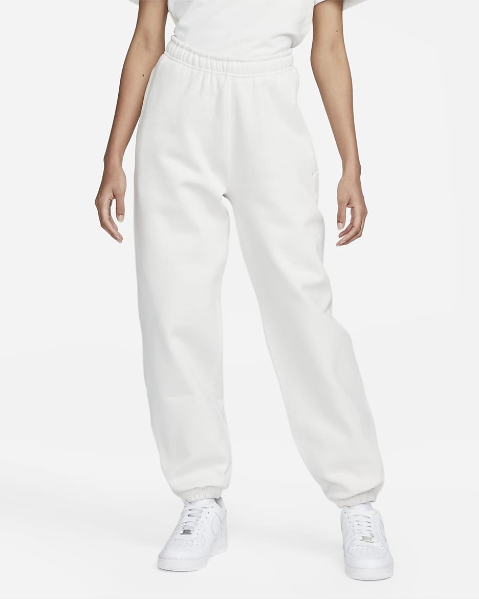 Pantaloni in fleece Nike Solo Swoosh - Donna - Phantom/Bianco