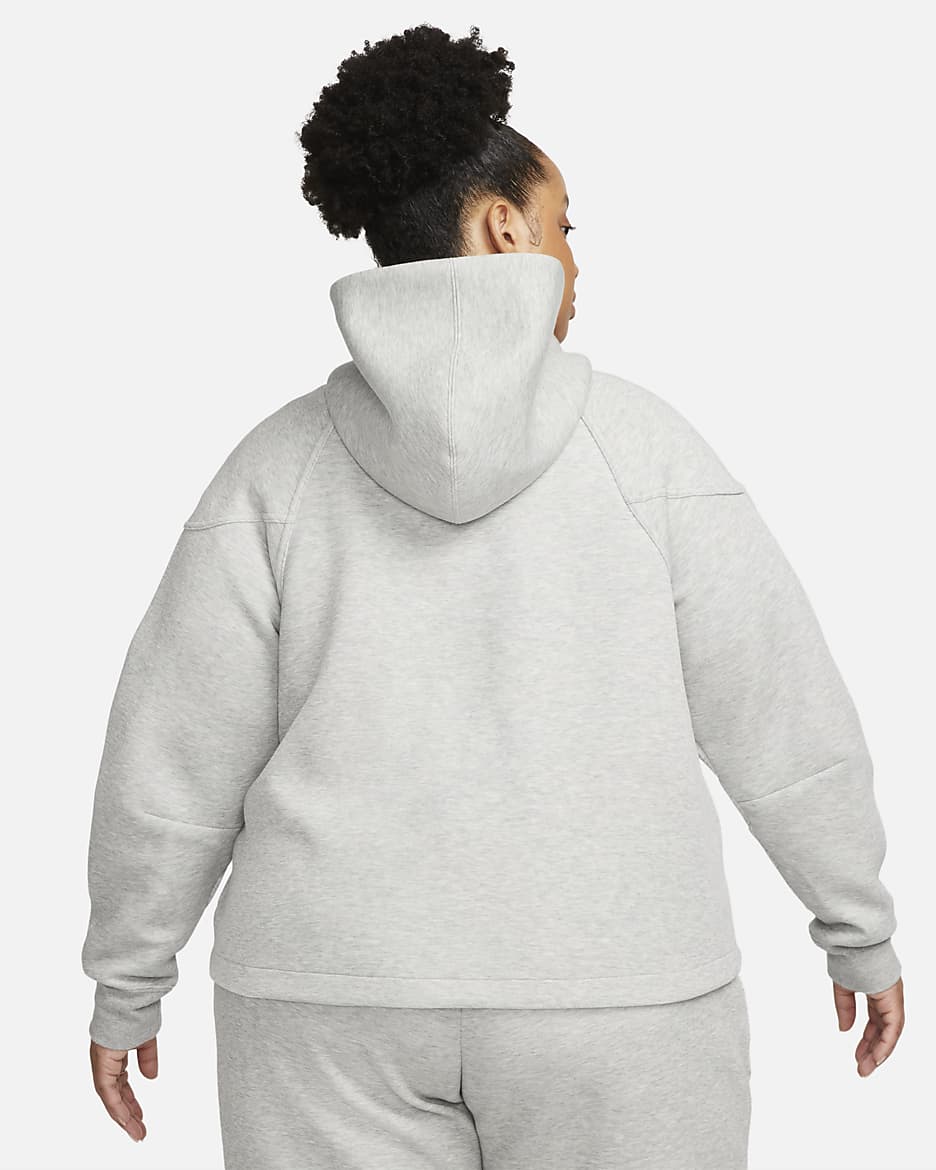 Nike Sportswear Tech Fleece Windrunner Women's Full-Zip Hoodie (Plus size) - Dark Grey Heather/Black