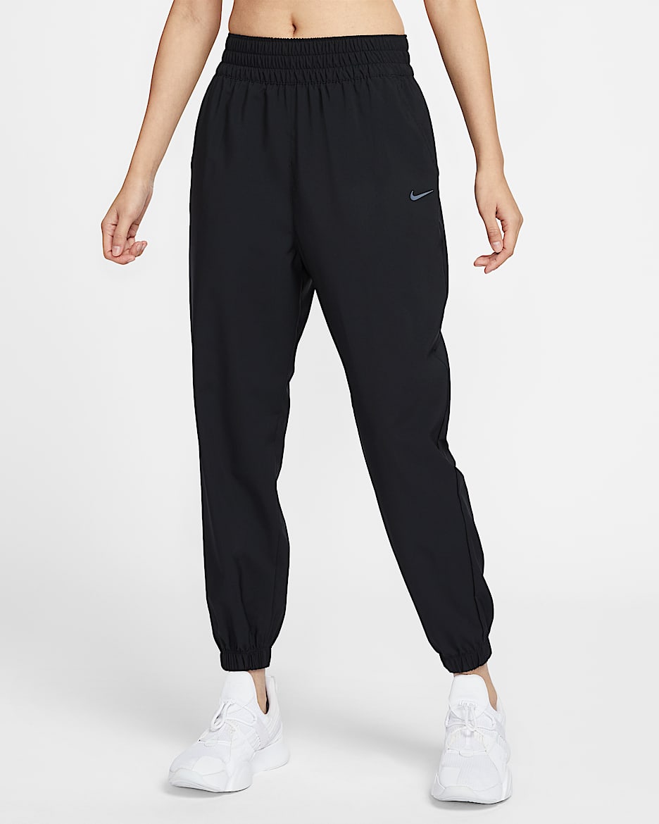Nike One 女款 Dri-FIT 高腰九分運動褲 - 黑色/黑色