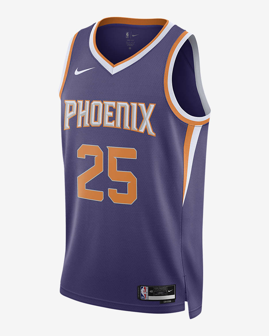 Jersey Nike Dri-FIT de la NBA Swingman para hombre Phoenix Suns Icon Edition 2022/23 - Orquídea nuevo