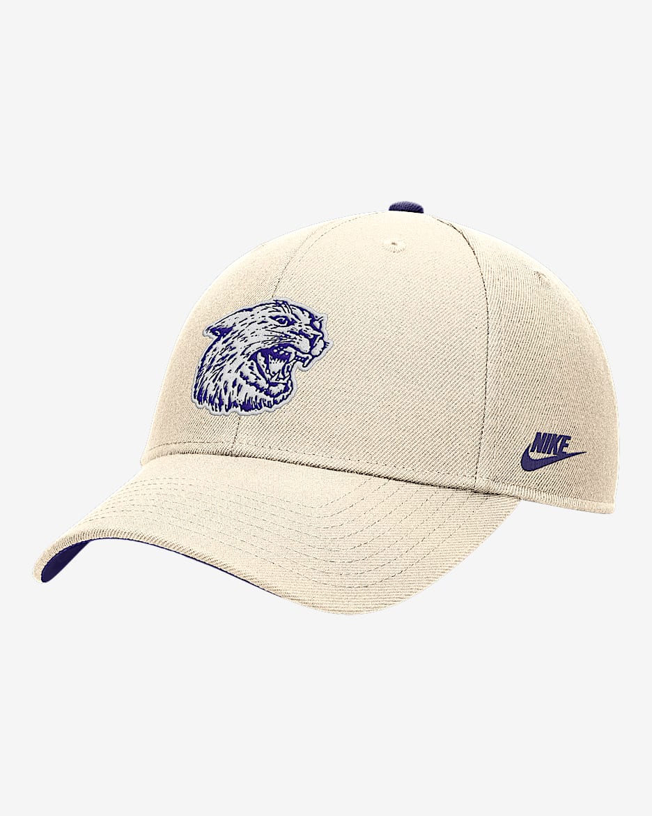 Gorra universitaria Nike ajustable para hombre Kansas State Rise - Natural