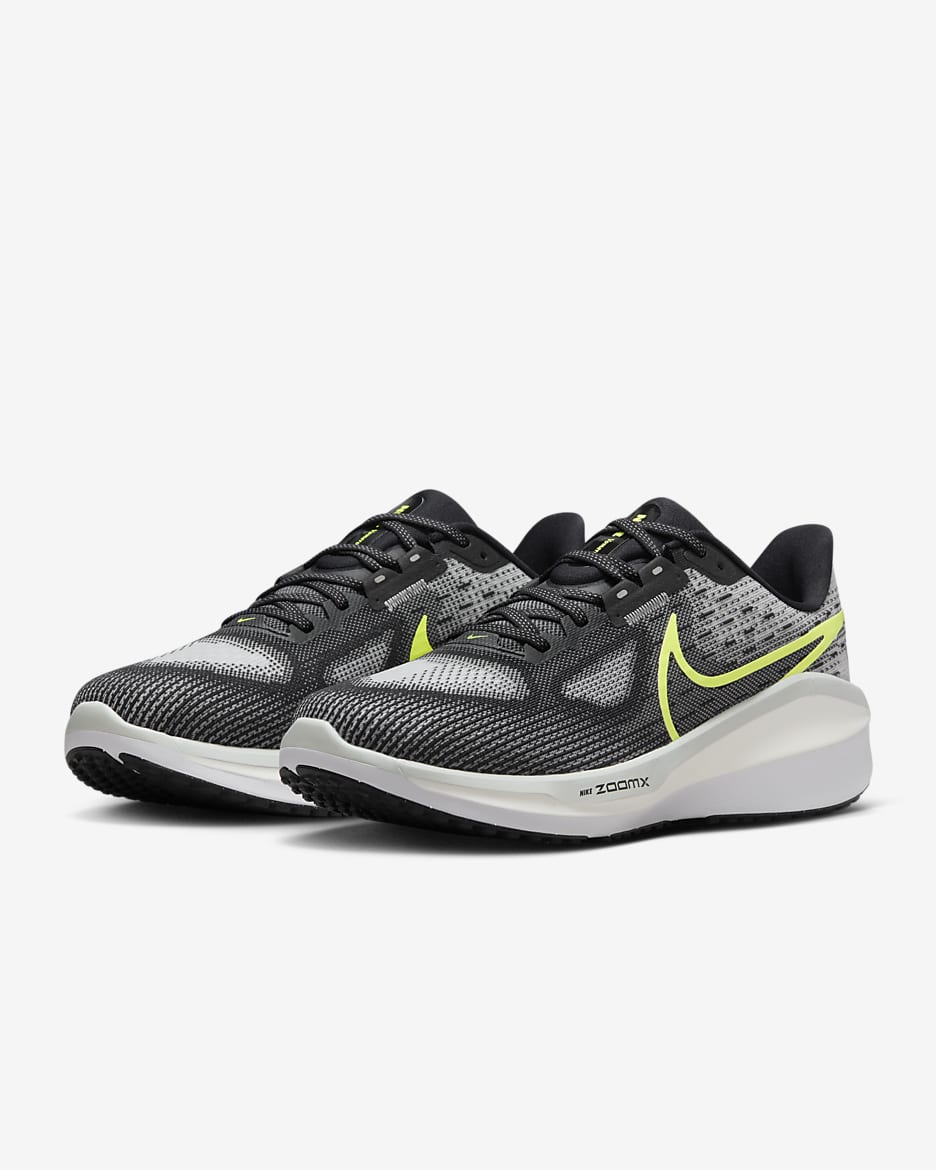 Nike Vomero 17 Men's Road Running Shoes - Black/Light Smoke Grey/White/Volt