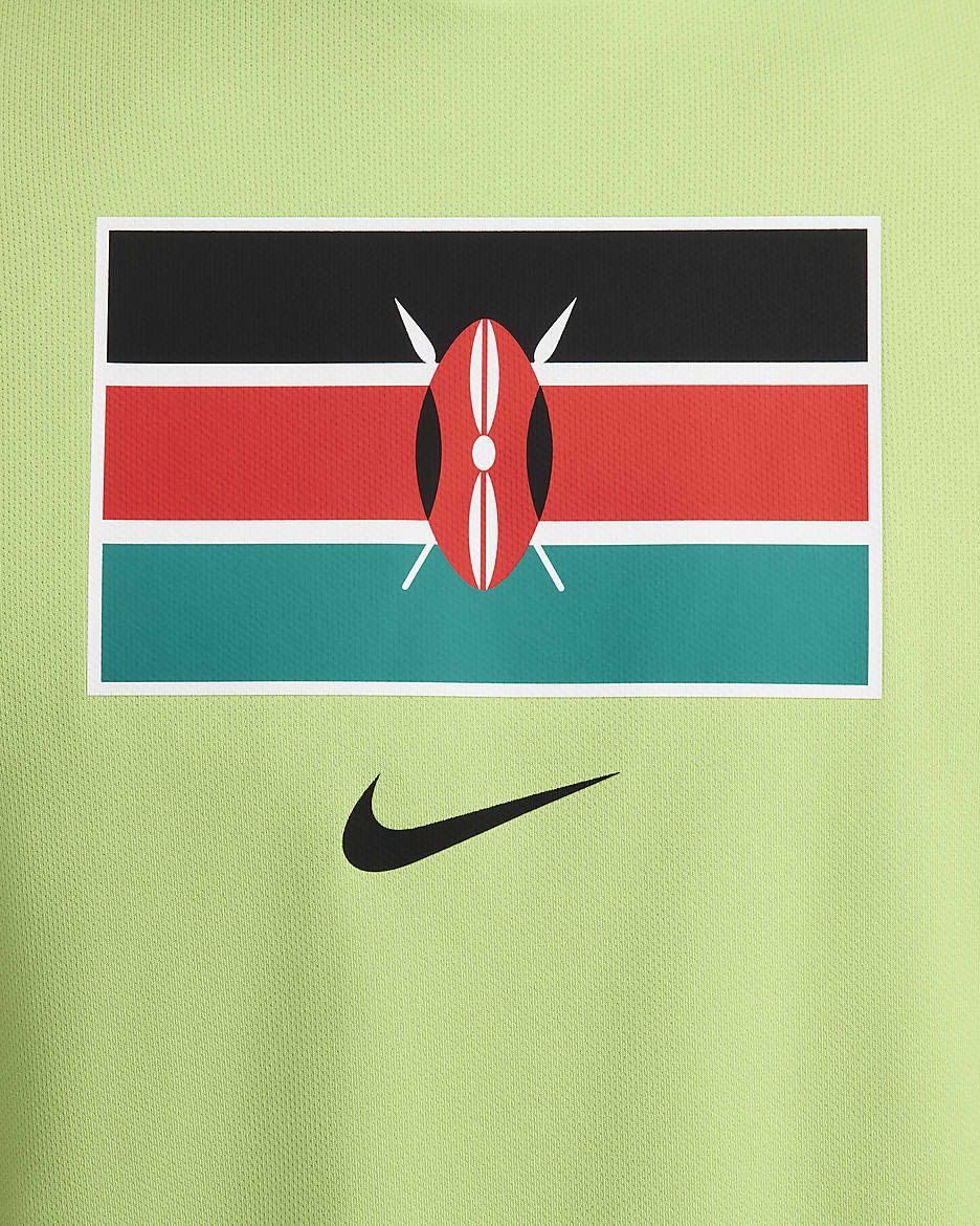 Maglia da running a manica corta Nike Dri-FIT Team Kenya Miler – Uomo - Key Lime/Nero