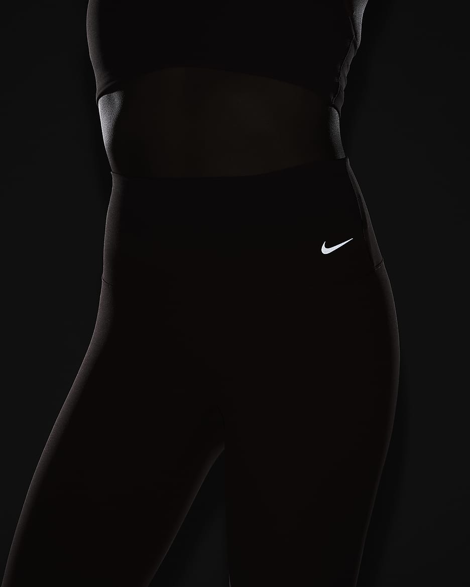 Nike Zenvy leggings i full lengde med lett støtte og høyt liv til dame - Canyon Pink/Svart