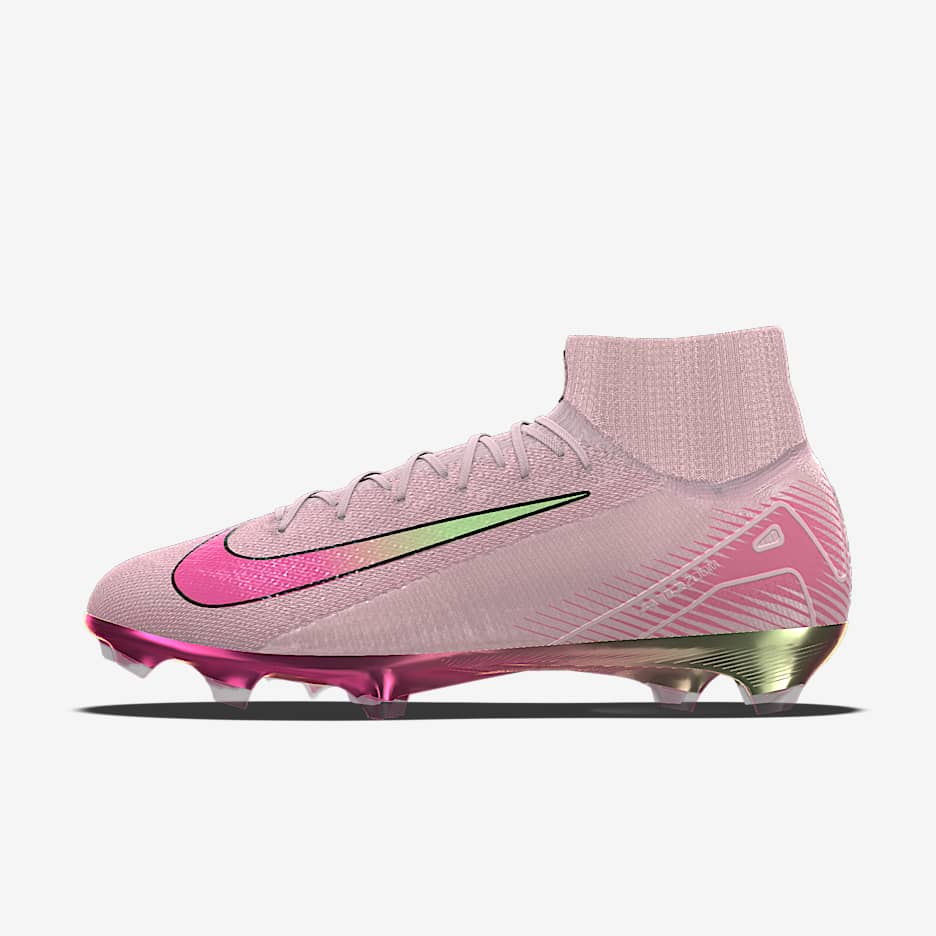 Chaussure de foot montante à crampons pour terrain sec personnalisable Nike Mercurial Superfly 10 Elite By You - Pink Foam/Hyper Pink/Pink Foam