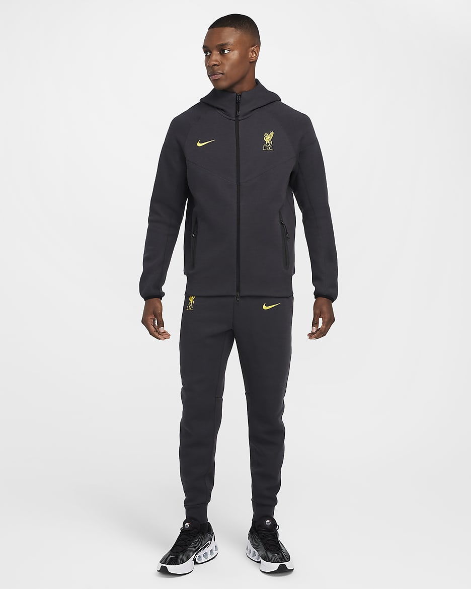 FC Liverpool Tech Windrunner Third Nike Fußball-Fleece-Kapuzenjacke (Herren) - Dark Smoke Grey/Chrome Yellow