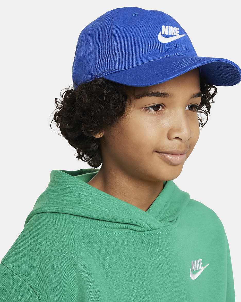 Casquette délavée sans structure Futura Nike Club pour enfant - Game Royal/Blanc