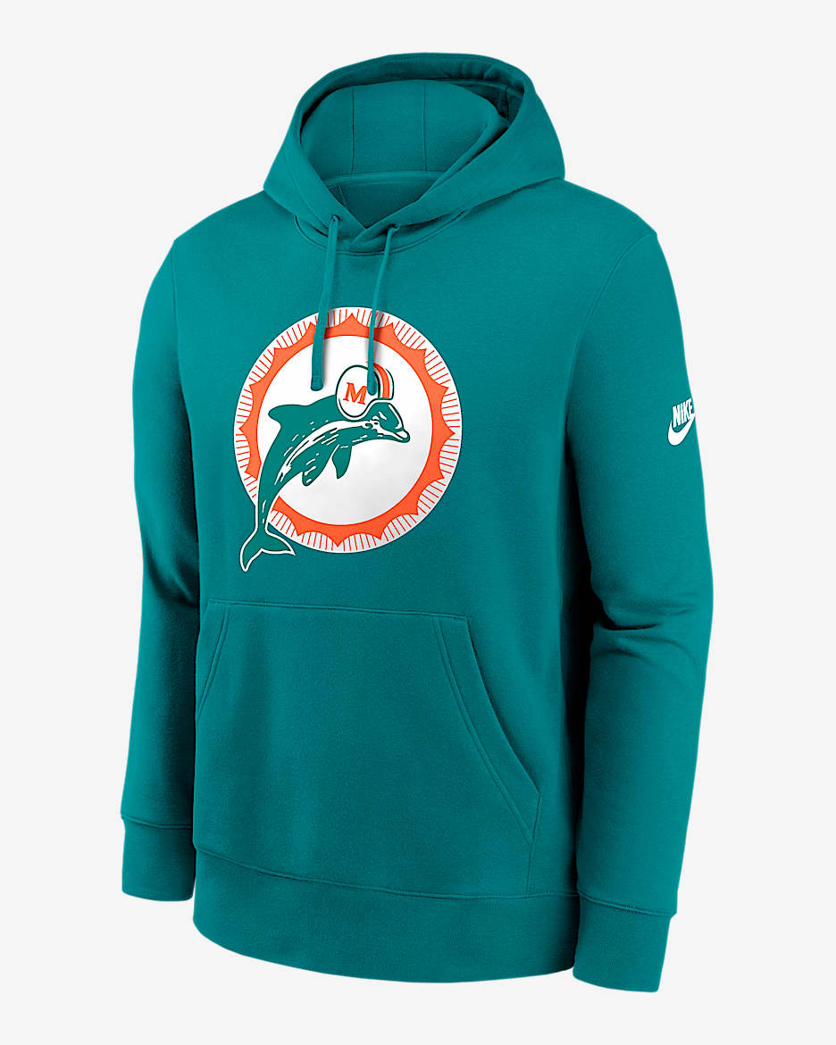 Miami Dolphins Club Logo Men's Nike NFL Pullover Hoodie - Aqua