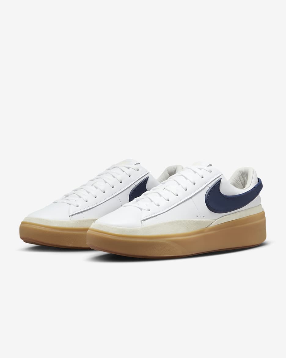 Nike Blazer Phantom Low Men's Shoes - White/Summit White/Gum Yellow/Midnight Navy