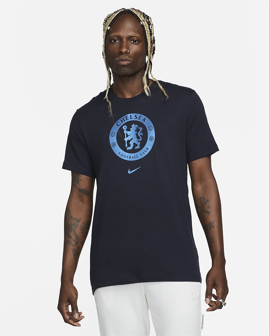 Chelsea FC Crest Men's Soccer T-Shirt - Pitch Blue