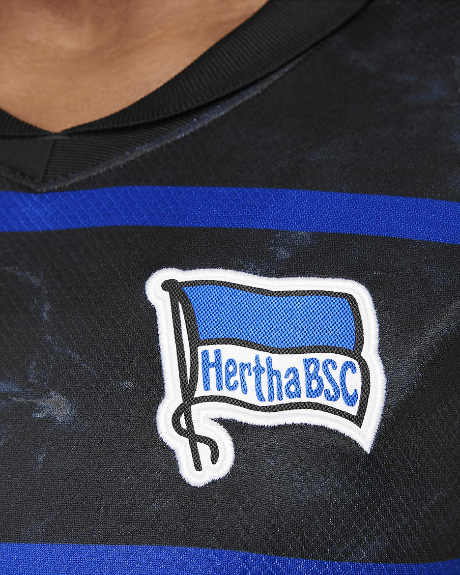 Hertha BSC 2024/25 Stadium Away Nike Replica Fußballtrikot mit Dri-FIT-Technologie für ältere Kinder - Schwarz/Photo Blue/Weiß