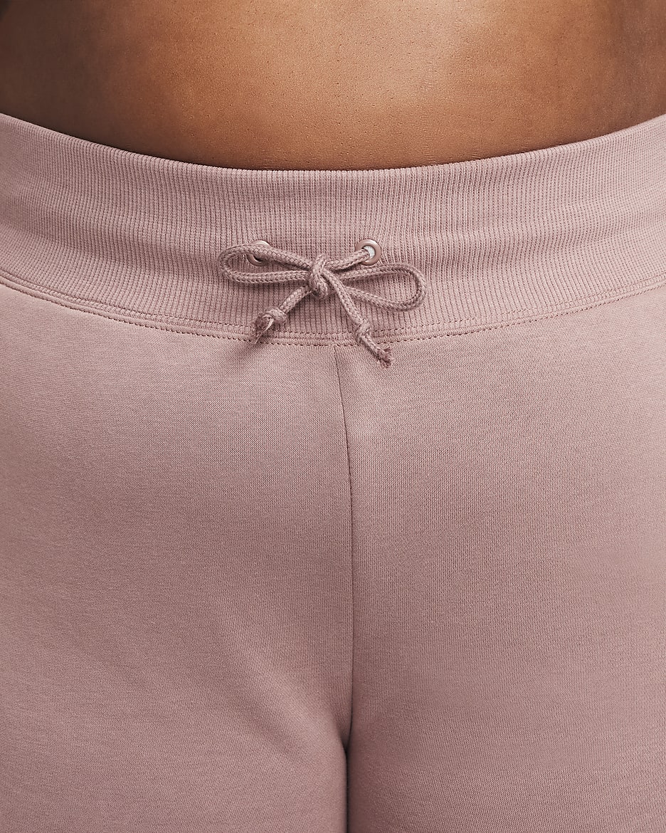 Nike Sportswear Phoenix Fleece ekstra store sweatpants med høyt liv til dame (Plus Size) - Smokey Mauve/Svart