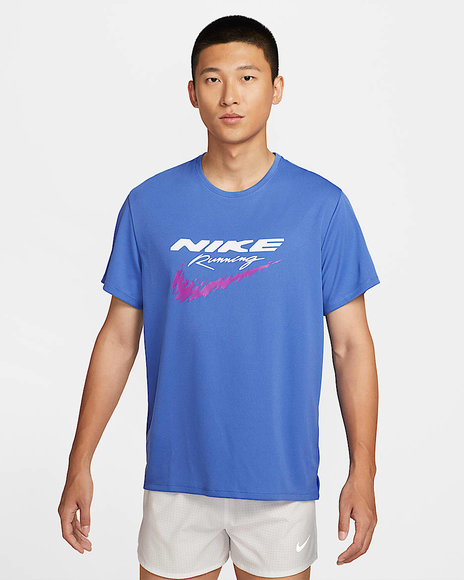 Nike Miler 男款 Dri-FIT UV 跑步上衣 - Comet Blue