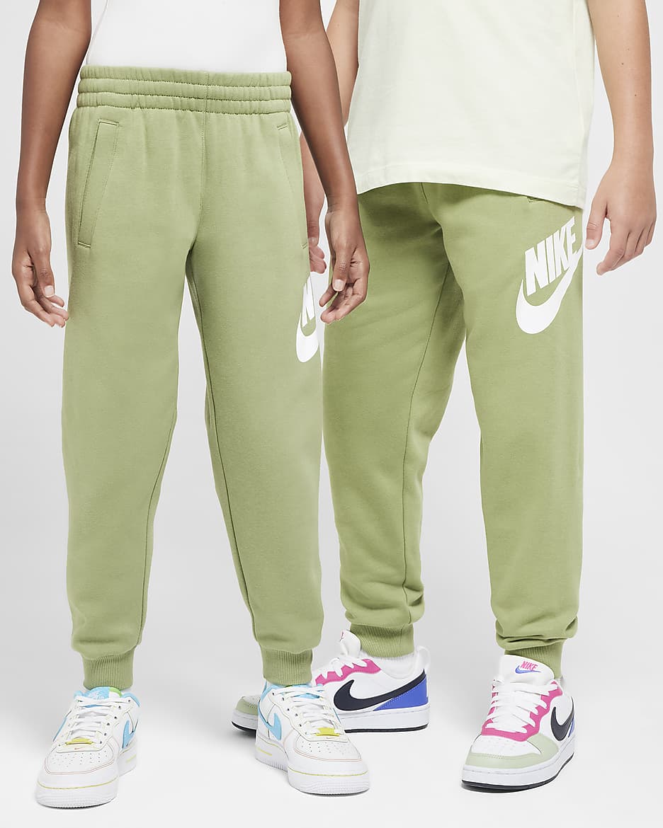 Nike Club Fleece Big Kids' Joggers - Oil Green/White