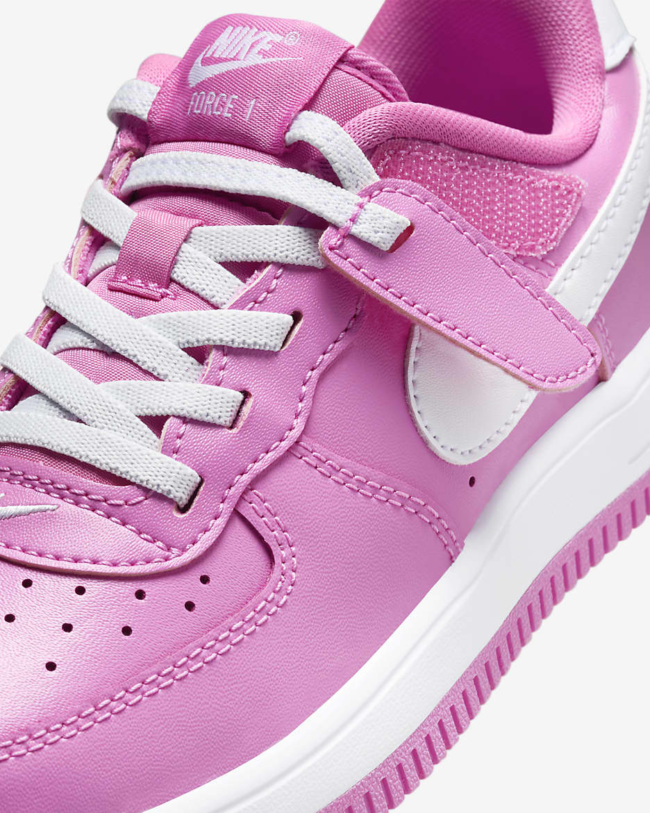 Nike Force 1 Low EasyOn Younger Kids' Shoes - Playful Pink/White