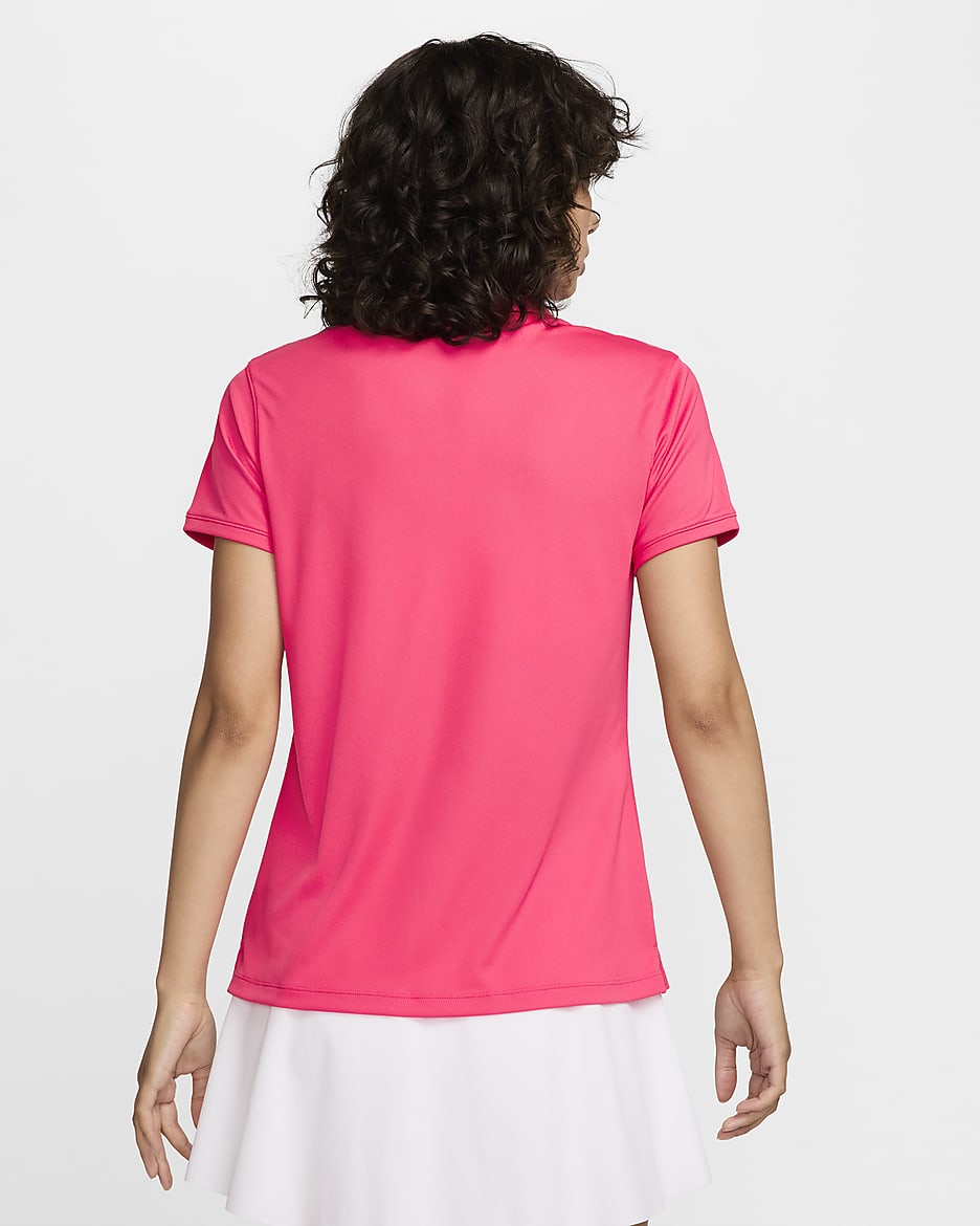 Nike Dri-FIT Victory Kadın Golf Polo Üst - Aster Pink/Siyah