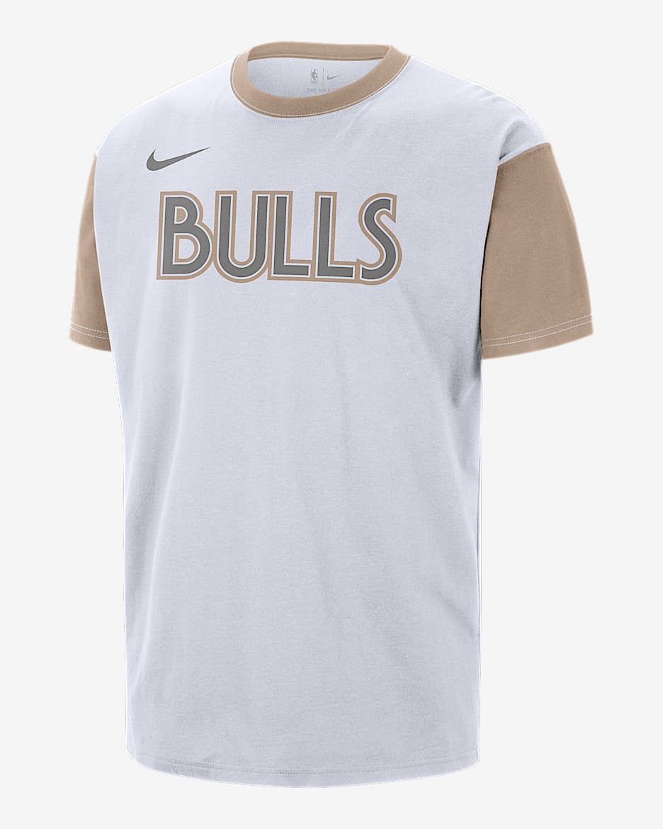 Playera Nike NBA para hombre Chicago Bulls Courtside City Edition - Blanco