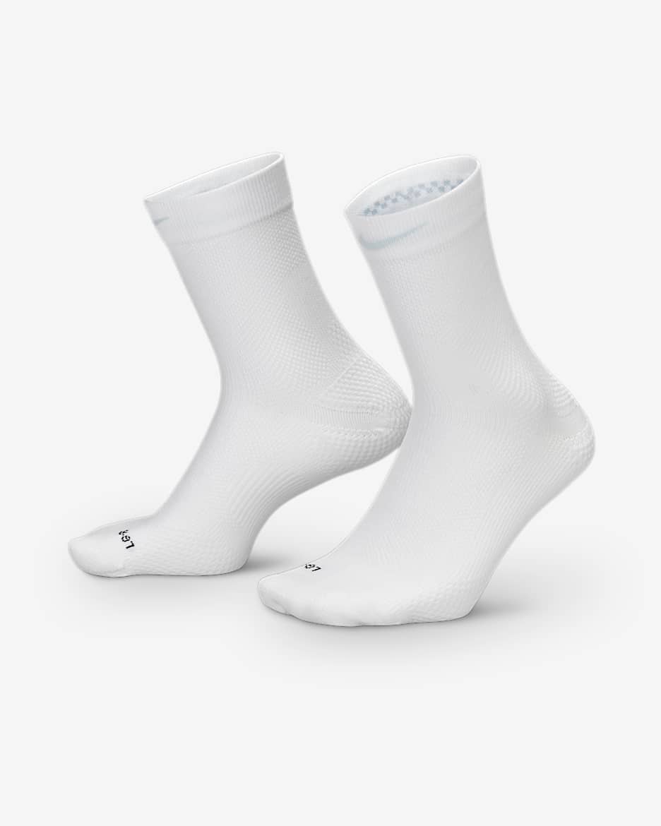 Nike Lightweight Running Micro Crew Socks (1 Pair) - White/Black/Pure Platinum