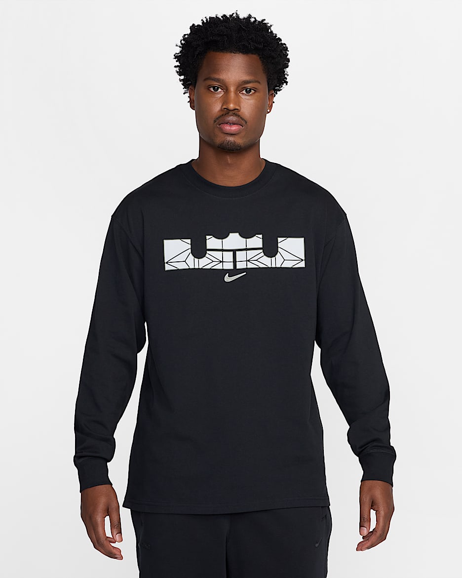 LeBron Men's Max90 Long-Sleeve Basketball T-Shirt - Black