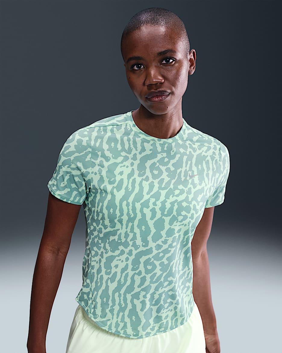Nike Swift Women's Dri-FIT Short-Sleeve Running Top - Mint Foam/Cannon