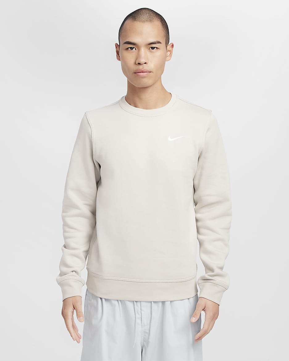 Nike Club Fleece Crew - Light Bone/White