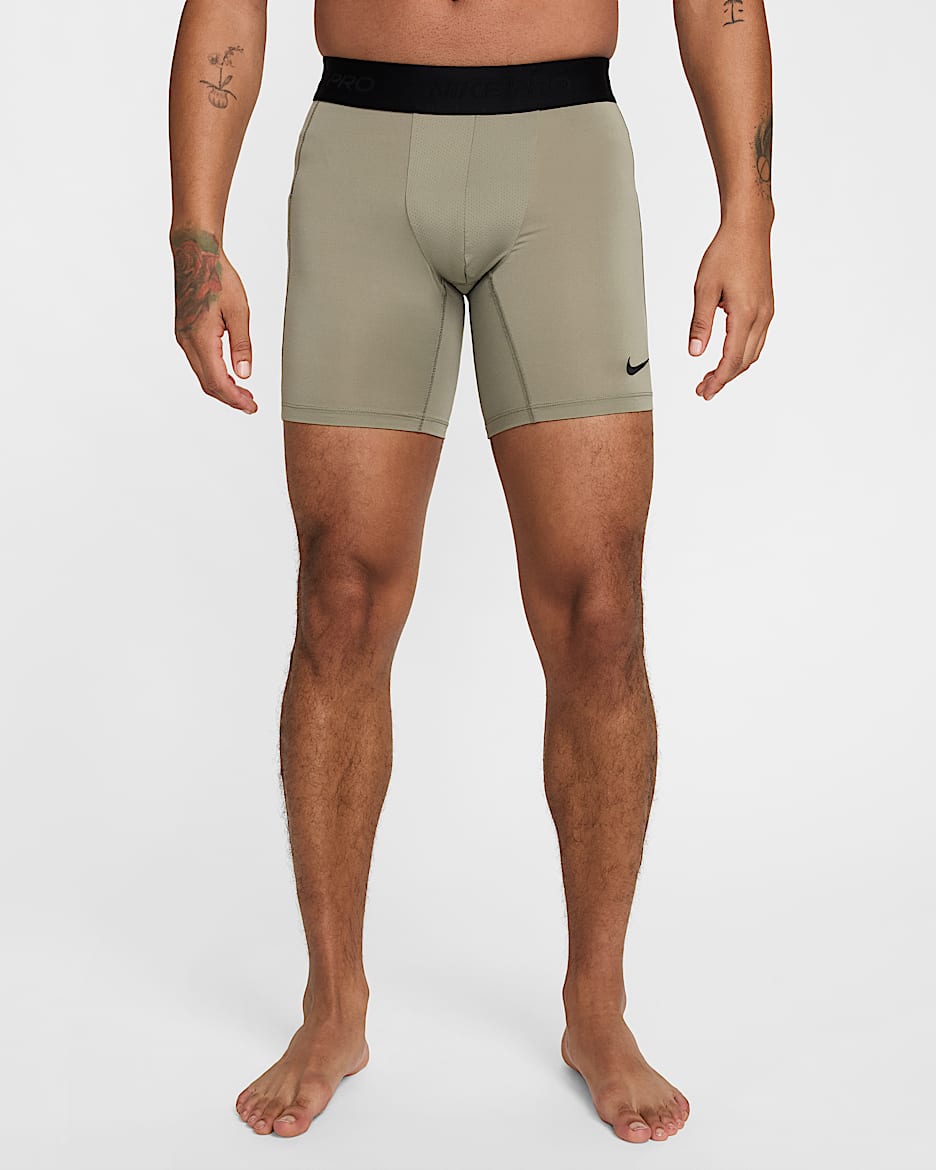 Nike Pro Men's Dri-FIT Fitness Shorts - Light Army/Black