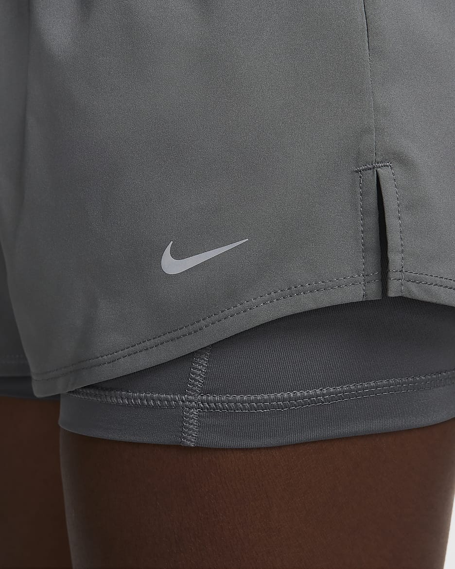 Nike One Women's Dri-FIT Mid-Rise 8cm (approx.) 2-in-1 Shorts - Iron Grey