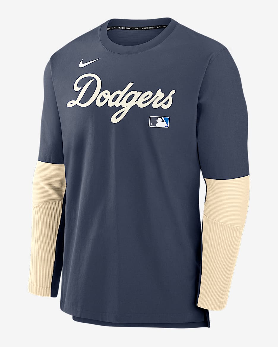 Los Angeles Dodgers Authentic Collection City Connect Player Men's Nike Dri-FIT MLB Pullover Jacket - Blue
